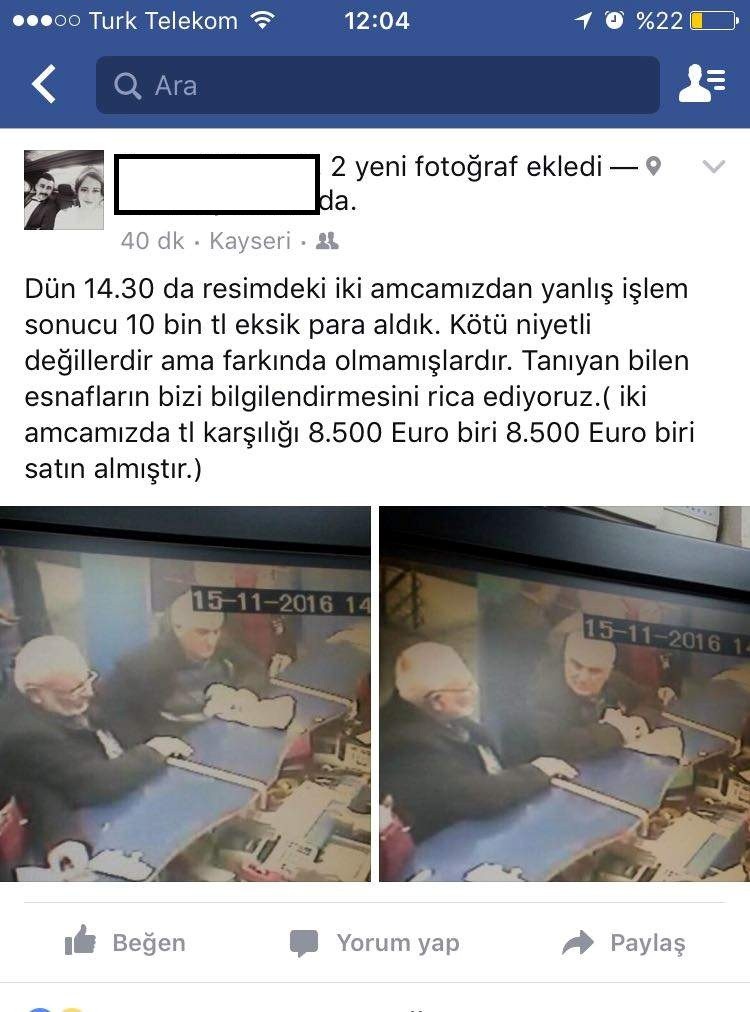 Eksik aldığı parayı her yerde arıyor