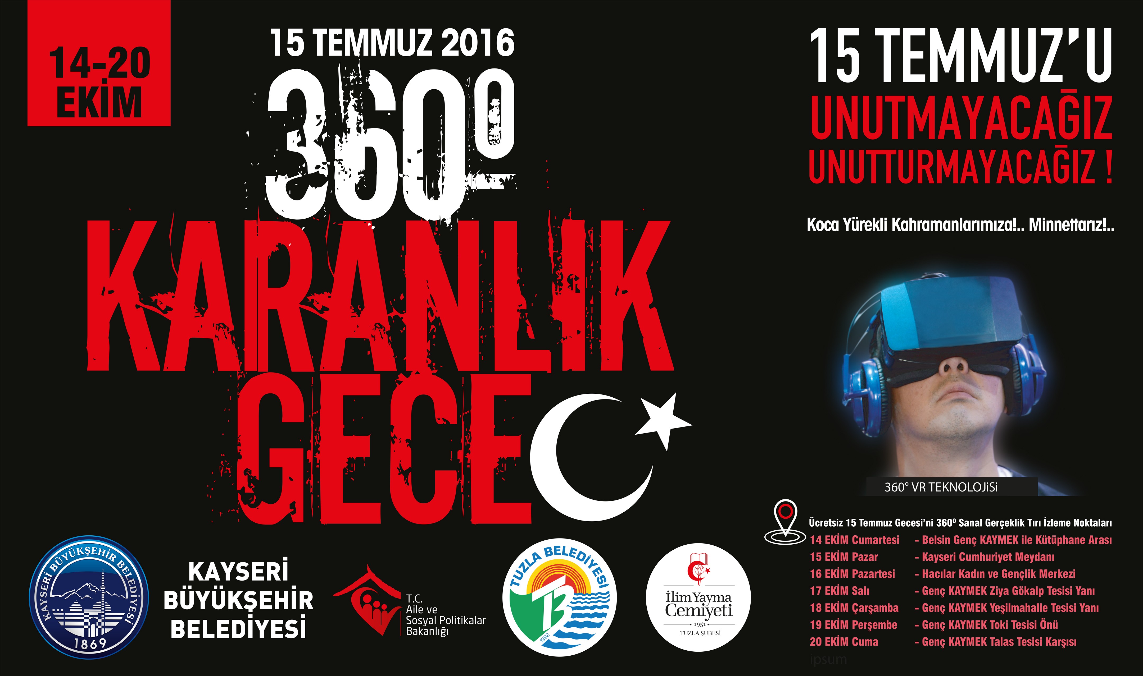 15 Temmuz Sanal Gerçeklik Tırı Kayseri’ye Geliyor