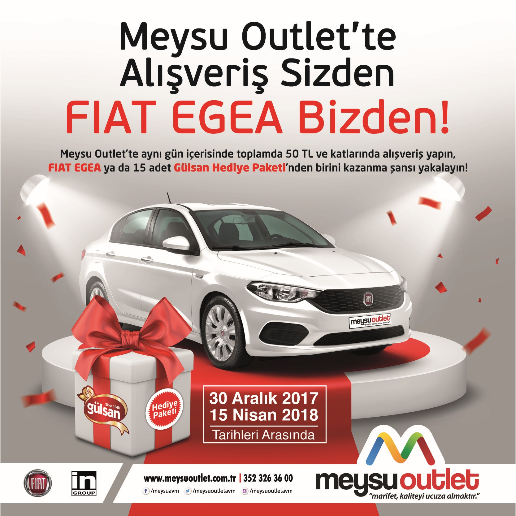 Meysu Outlet’te alışveriş yapana araba