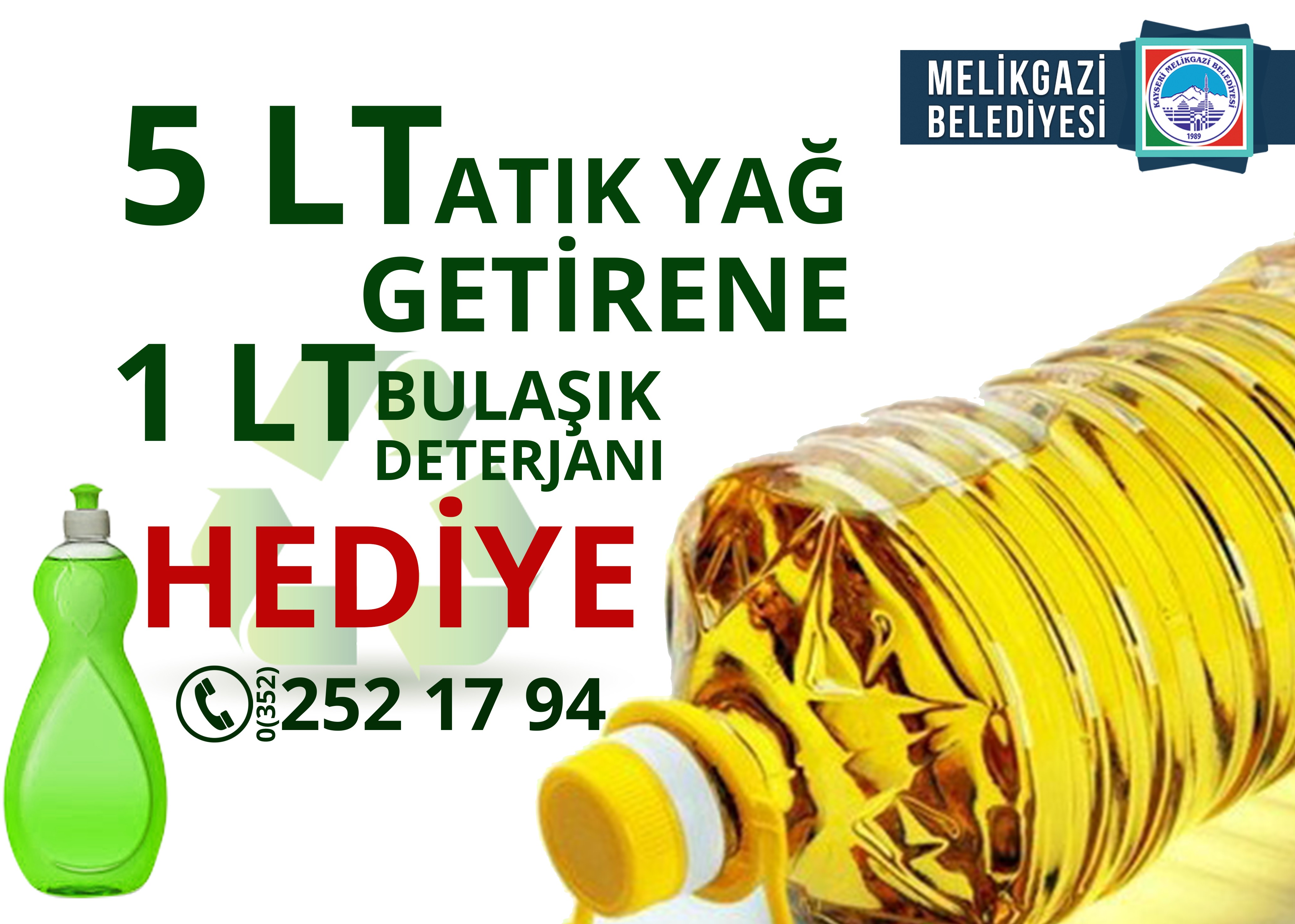 Melikgazi’de 10 günde 475 litre atık yağ toplandı