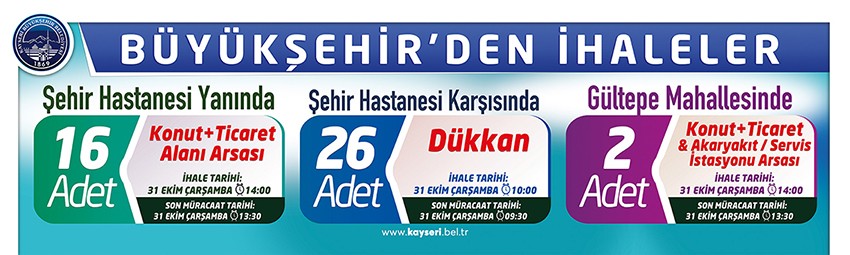 Büyükşehir’den yatırım fırsatı