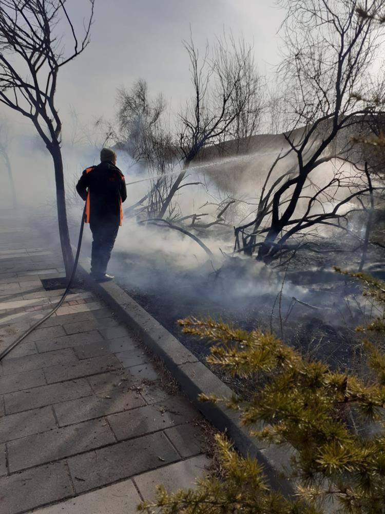 Yeşilhisar’da yangın