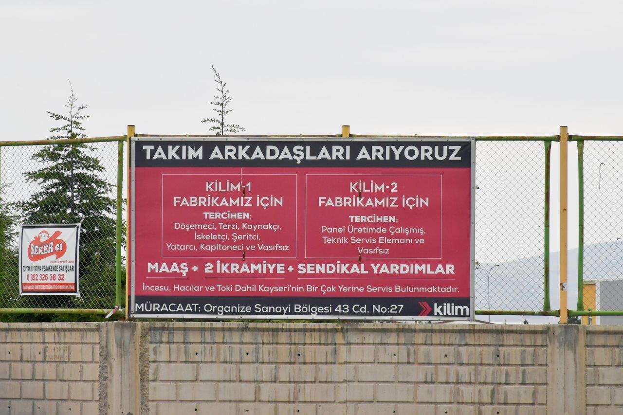 “KAYSERİ OSB’DE PEK ÇOK FABRİKA ELEMAN ARIYOR”