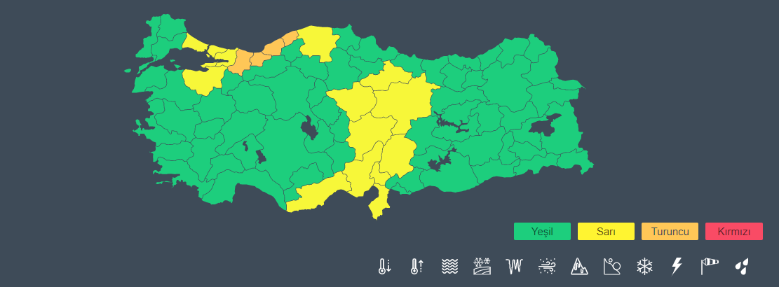 SARI KODLU UYARI: KUVVETLİ SAĞANAK YAĞIŞ BEKLENİYOR