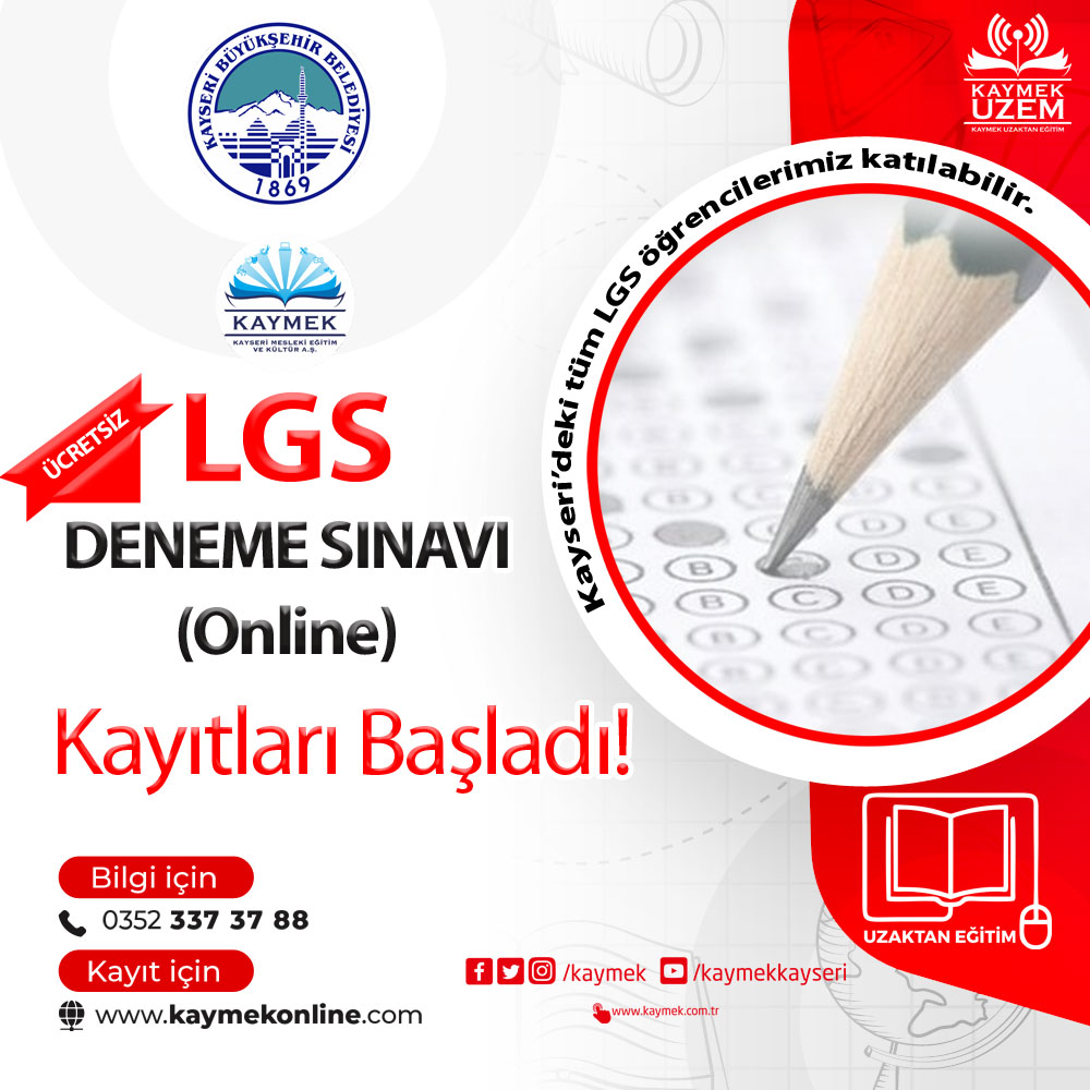 KAYMEK’TEN ONLİNE LGS SINAVI